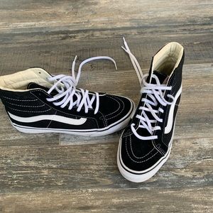 High top black vans size 7